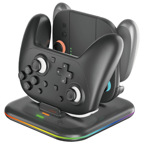 2 in 1 Charging Dock for Nintendo Switch 2 Pro Controller & Joycon, Fast Charging Station with Magnetic Snap, Type-C Port, Non-Slip Base, LED Indicators, Durable Organizer Stand