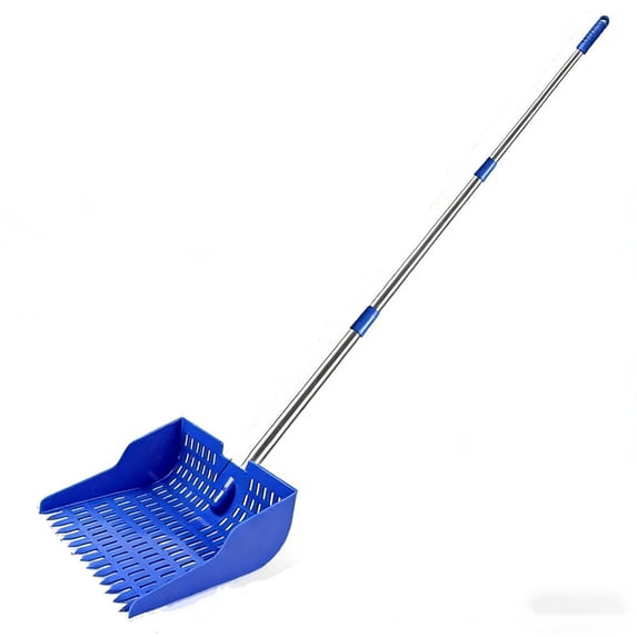 2 In 1 Chicken Coop Manure Shovel, Telescopic Handle Poop Scooper Rake, Extendable Poultry Waste Cleaner, Heavy Duty Cleaning Tool, 51.18x11.42x4.53 Inches
