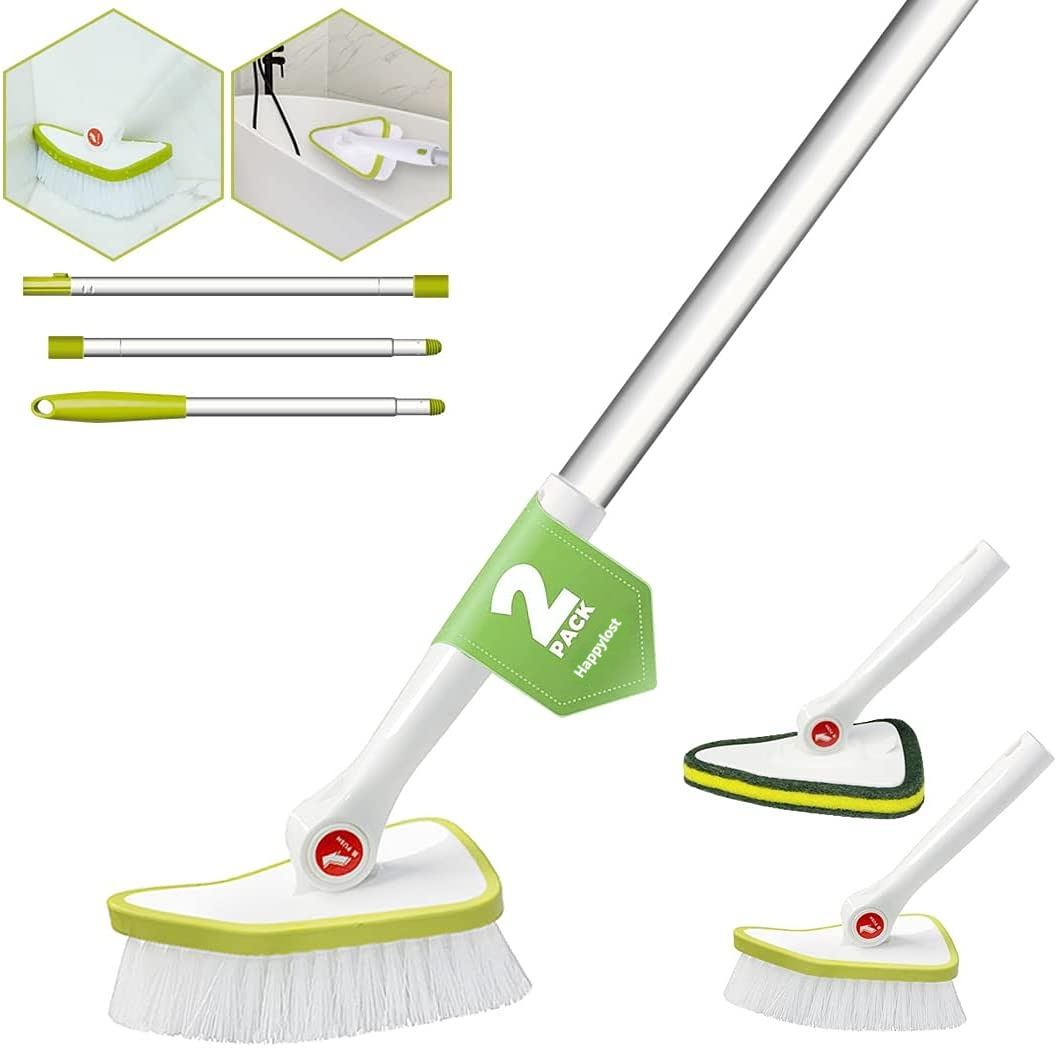 Shower Cleaning Brush, Bath Tub and Tile Scrubber Brush with 42" Extendable Long Handles Shower