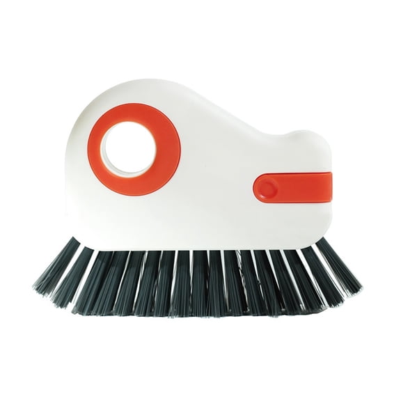 2 In 1 Cleaning Brush Window Track Tools Multifunction Hard with Hidden Scraper Grout Cleaner Grip for Sliding Door Kitchen Supplies 2024 Efficient Design, 4.92*3.54 in, Orange