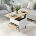 thumbnail image 1 of 2 in 1 Coffee Table Modern Multi-functional Dining-table with Dual Lift Top and Drawer, Extendable Sofa Side Table with Hidden Storage Compartment for Living Room Dining Room, 1 of 9