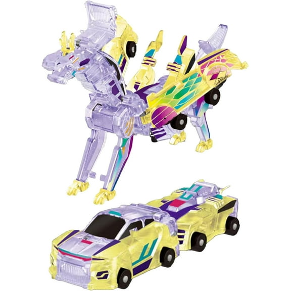 2 in 1 Collision Transforming Dinosaur Car Toy, Magnetic Cars Transform into Dinosaurs, Fun Collision Cars with Collision Transformation,for Boys and Girls