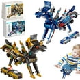 thumbnail image 1 of 2 in 1 Collision Transforming Dinosaur Car Toy, Dinosaur Transformer Car, Transform into Dinosaurs, Fun Collision Transforming Cars for Boys & Girls Party Favors Blue+Golden, 1 of 7