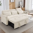 thumbnail image 1 of 2 in 1 Convertible Sectional Sofa Bed with Charging Station and Reversible Recliner, 3-Seater Chenille Sleeper Couch with Pull Out Bed and Adjustable Backrest for Living Room, Apartment, Beige, 1 of 9