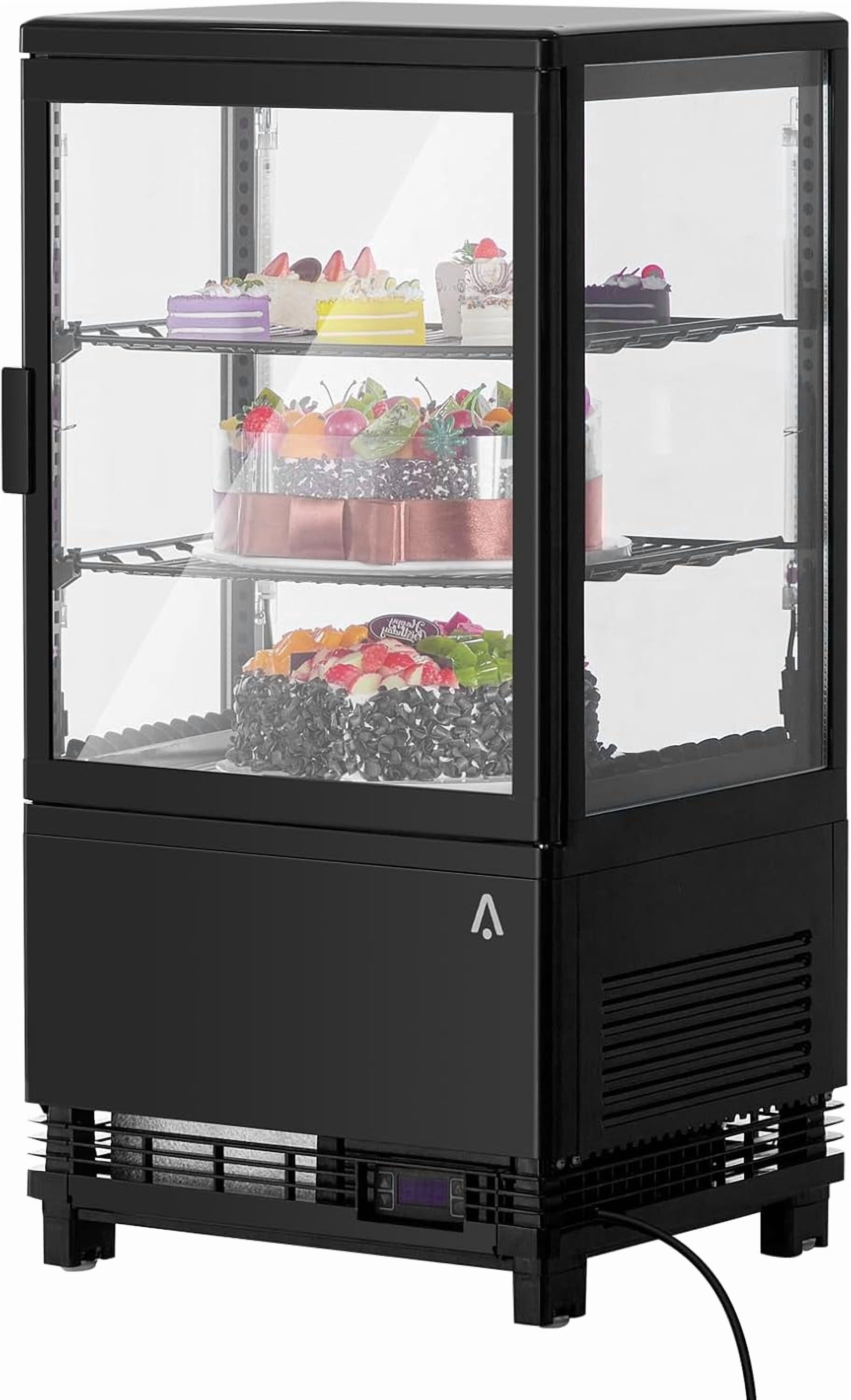 2.1 Cu.Ft. Commercial Beverage Refrigerator, Display Fridge, Single Door Bakery Display Refrigerator, Merchandiser Display Beverage Cooler, Adjustable Shelves, Restaurants, Bars, Shops, Black