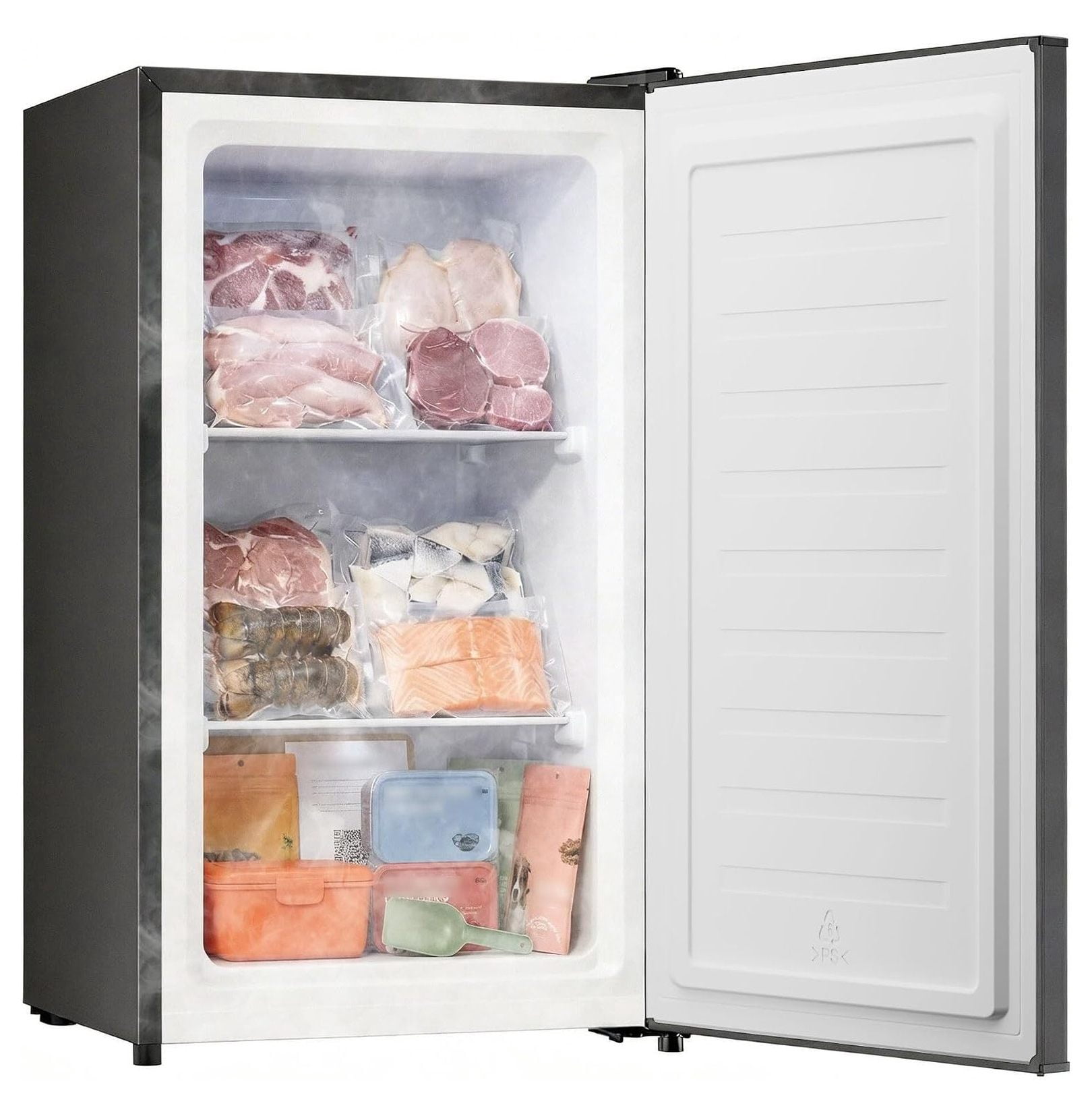 2.1 Cu.ft Upright Mini Freezer for Dorm Office Kitchen Bedroom Black ...