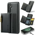 thumbnail image 1 of 2 in 1 Detachable Back Cover Compatible with Samsung Galaxy S23 FE, Wallet Case with Zipper Card Holder RFID BLOCKING Premium PU Leather Pocket Phone Cases for Samsung Galaxy S23 FE, Black, 1 of 14