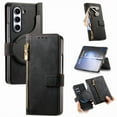 thumbnail image 1 of 2 in 1 Detachable Case for Samsung Galaxy Z Fold 5 Case with Card Holder & S Pen Zipper Pocket & Hinge Protection, [Compatible with MagSafe] Heavy Duty Leather Wallet Phone Case - Black, 1 of 9