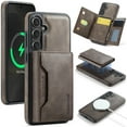 thumbnail image 1 of 2 in 1 Detachable Magnetic Phone Cases Compatible with Samsung Galaxy S25 Plus Case with Card Holder RFID Blocking, Compatible with Magsafe Wallet, Vintage PU Leather Protective Cover, Coffee, 1 of 9