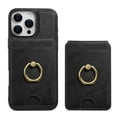 thumbnail image 1 of 2 in 1 Detachable Magnetic Phone Cases Compatible with iPhone 14 Pro Max Case with Card Holder Finger Ring, Compatible with Magsafe Wallet, PU Leather Men Women for iPhone 14 Pro Max - Black, 1 of 9