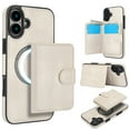 thumbnail image 1 of 2 in 1 Detachable Magnetic Phone Cases Compatible with iPhone 16, with Credit Card Holder, Classic Durable Premium PU Leather Kickstand Rugged Flip Cover for Women Men, White, 1 of 6