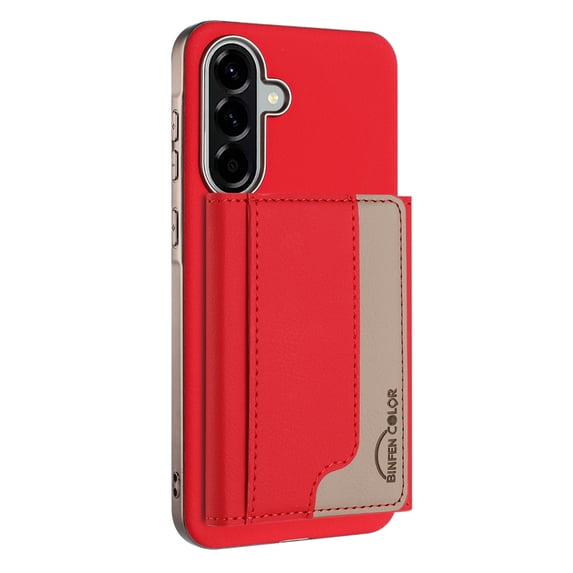 2 in 1 Detachable PU Leather Wallet Case Compatible with Samsung Galaxy A26 5G, RFID Blocking Magnetic Shockproof Protective Phone Cover Stand + Card Holder, Support Wireless Charging, Red