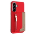 thumbnail image 1 of 2 in 1 Detachable PU Leather Zipper Wallet Case Compatible with Samsung Galaxy S24 Plus, RFID Blocking Magnetic Shockproof Protective Phone Cover Stand + Card Holder, for Galaxy S24 Plus, Red, 1 of 12