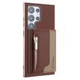 thumbnail image 1 of 2 in 1 Detachable PU Leather Zipper Wallet Case Compatible with Samsung Galaxy S24 Ultra, RFID Blocking Magnetic Shockproof Protective Phone Cover Stand + Card Holder, for Galaxy S24 Ultra, Brown, 1 of 12