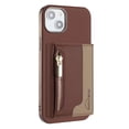 thumbnail image 1 of 2 in 1 Detachable PU Leather Zipper Wallet Case Compatible with iPhone 15 Plus, RFID Blocking Magnetic Shockproof Protective Phone Cover Stand + Card Holder, for iPhone 15 Plus, Brown, 1 of 12