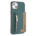 thumbnail image 1 of 2 in 1 Detachable PU Leather Zipper Wallet Case Compatible with iPhone 15 Plus, RFID Blocking Magnetic Shockproof Protective Phone Cover Stand + Card Holder, for iPhone 15 Plus, Green, 1 of 12