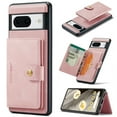 thumbnail image 1 of 2 in 1 Detachable Wallet Back Cover for Google Pixel 9 / 9 Pro, Vintage Premium PU Leather Kickstand Case with Card Holder Pocket & Wireless Charging Slim Phone Cases for Google Pixel 9 / 9 Pro, Pink, 1 of 7