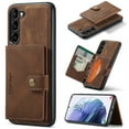 thumbnail image 1 of 2 in 1 Detachable Wallet Back Cover for Samsung Galaxy S23 FE PU Leather Case with Card Holder Pocket Slim Phone Cases for Samsung Galaxy S23 FE, Brown, 1 of 8