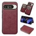 thumbnail image 1 of 2 in 1 Detachable Wallet Case for Google Pixel 10 / 10 Pro, Classic PU Leather Card Slots Kickstand Zipper Pocket Shockproof Phone Cover Compatible with Magsafe for Google Pixel 10 / 10 Pro - Winered, 1 of 9