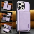 thumbnail image 1 of 2 in 1 Detachable Wallet Case for iPhone 13 Pro, Classic PU Leather Card Slots Kickstand Zipper Pocket Shockproof Phone Case Cover Compatible with Magsafe for Galaxy S25 - Purple, 1 of 8