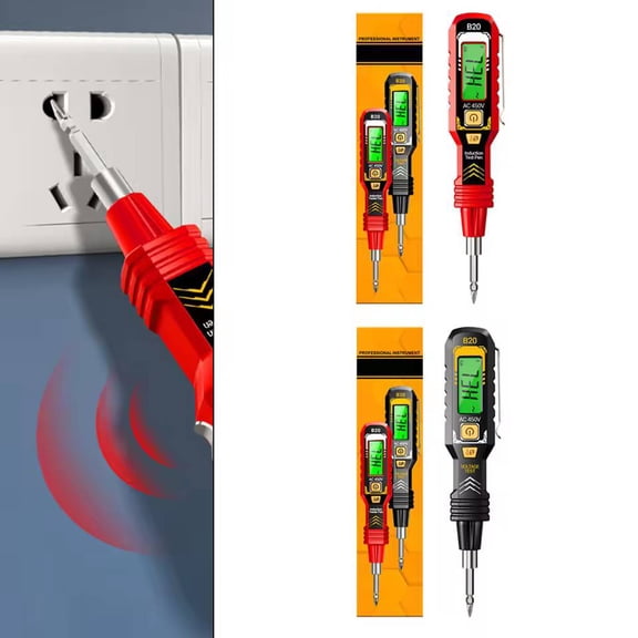 2 In 1 Digital Display Induction Test Pencil,Non-Contact Voltage Tester With Lcd Display,Smart Voltage Test Pen,Electrical Tester,Circuit Tester Pen,Electrician'S Tool With Flashlight