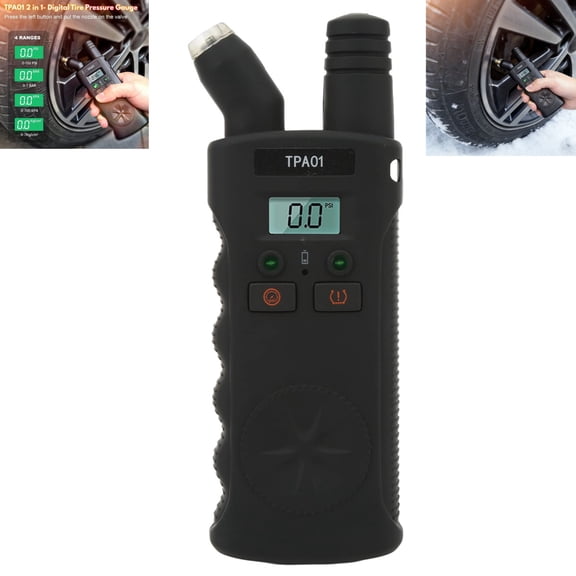 2 in 1 Digital Tire Pressure Gauge with TPMS Relearn Function, 0-150 PSI Portable Tire Pressure Monitor Tool with Auto Shutoff for Vehicle Tire Maintenance