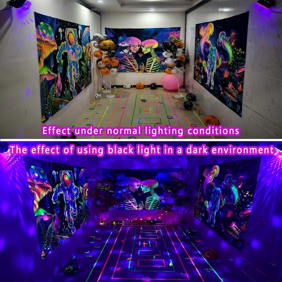2 in 1 Disco Black Light Glow Party Lights,10W UV Disco Ball Light with Sound Activated Strobe Light Halloween Dj Party Lights Indoor for Halloween Christmas Birthday Party Dancing Decoration, 1 Pack