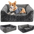 thumbnail image 1 of 2 in 1 Dog Beds and Dog Cooling Bed for Large Medium Small Dogs,Reversible Rectangle Two-Sided Dog Bed,Washable Orthopedic Durable Sofa Bed for Pet Sleeping Puppy Cat,M-Dark Grey, 1 of 6