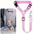 thumbnail image 1 of 2 in 1 Dog Car Seat Belt,Adjustable Pet Car Seatbelt Leash with Cute Flower,Heavy Duty Dog Car Harness Safety Belt for Small Medium Large Dogs Travel Daily Walking, 1 of 5