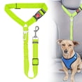 thumbnail image 1 of 2 in 1 Dog Car Seat Belt,Adjustable Pet Harness Seatbelt Headrest Restraint Safety Tethers Leashes, Pet Car Travel Accessories, Elastic Bungee Buffer Reflective Anti-Jerk 360° Rotation Buckle,Green, 1 of 9
