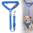 thumbnail image 1 of 2 in 1 Dog Car Seat Belt,Adjustable Pet Harness Seatbelt Headrest Restraint Safety Tethers Leashes, Pet Car Travel Accessories, Elastic Bungee Buffer Reflective Anti-Jerk 360° Rotation Buckle,Blue, 1 of 9