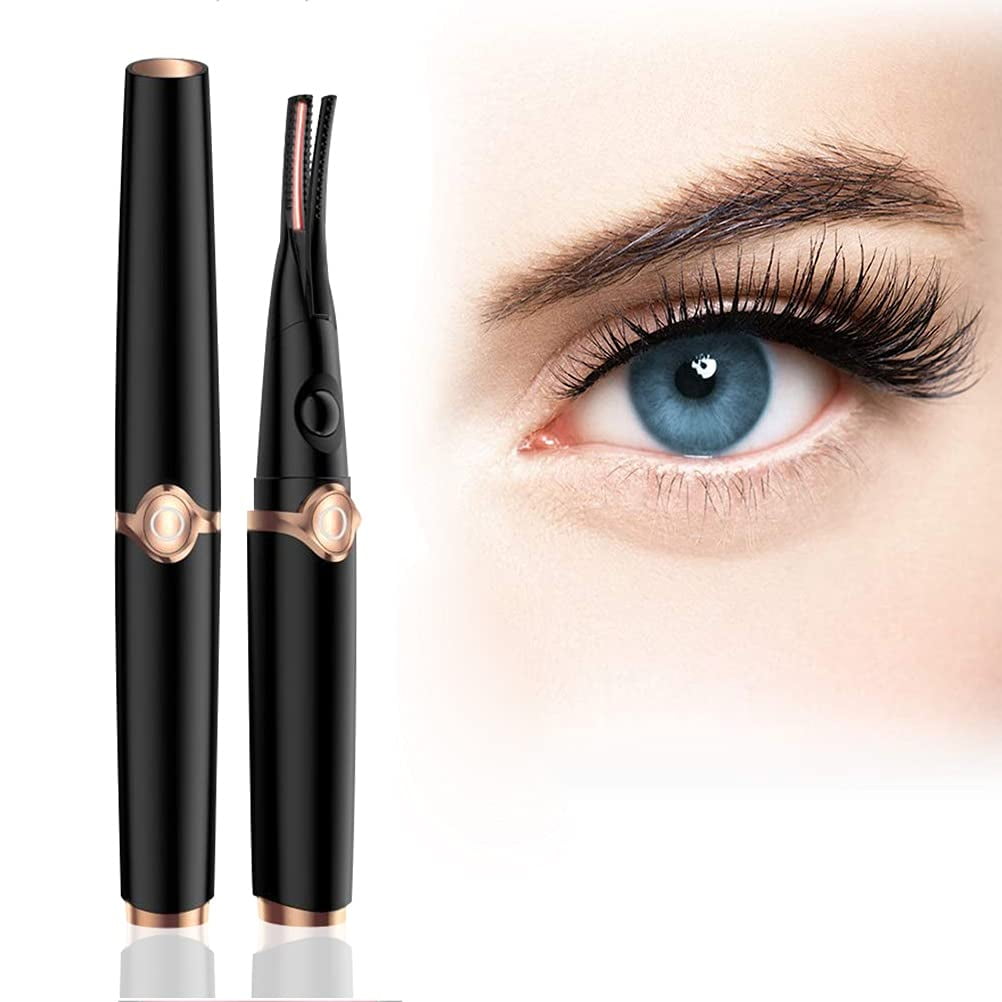 2 in 1 Double-Sided Heated Electric Eyelash Curler with 3 Temperature Gears Rechargeable Heated Lash Curler ,Quick Heating and Natural Long-Lasting Eye Beauty Makeup Tools