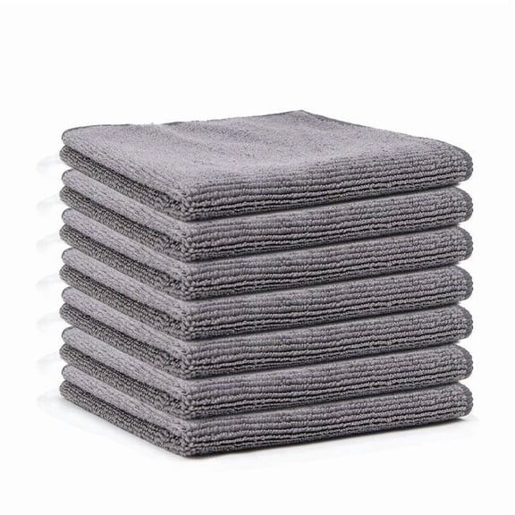 2 in 1 Double Sided Microfiber Cleaning Towels 5 Pack Soft Flock Scrubbing Cloths Lint Free Scratch Free Stubborn Grime Removal Washable Towels for Kitchen Bathroom Car Detailing Home Cleaning Use