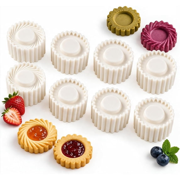 2 in 1 Double-Sided Pastry Press Mold, Thumbprint Cookie & Mooncake ...