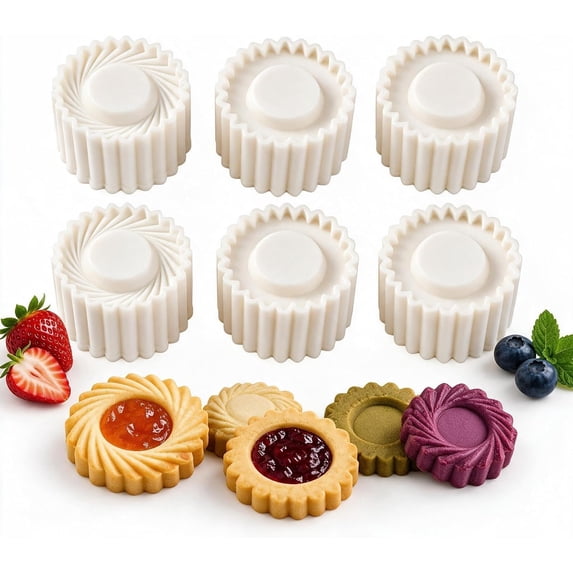 2 in 1 Double-Sided Pastry Press Mold, Thumbprint Cookie & Mooncake ...