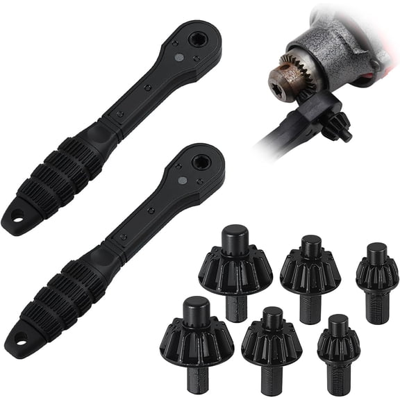 2 in 1 Drill Chuck Ratchet Spanner, 2025 Upgrade Ratchet Drill Chuck Key Wrench, Universal Key Replacement Tool, Compatible with Most Electric Drills and Power Tools (1)