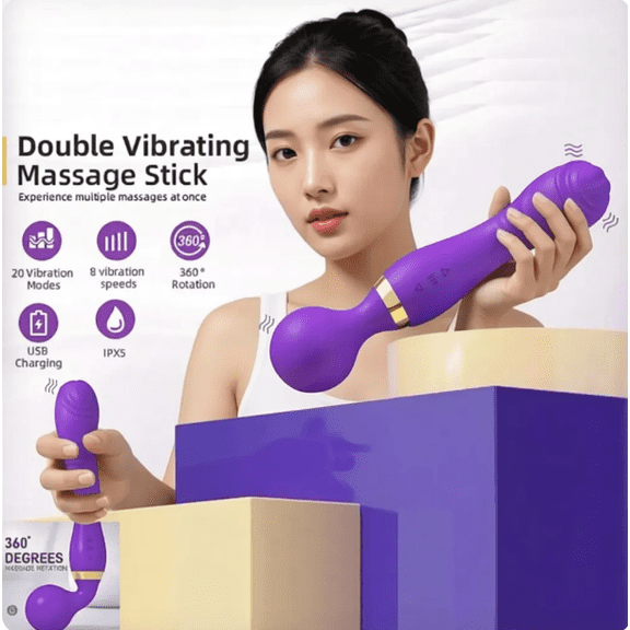2 in 1 Dual-Ended Vibrator Wand Personal Massager Relaxation Vibrator for Women - USB Rechargeable Electric Massagers, Portable Tool for Women and Couples