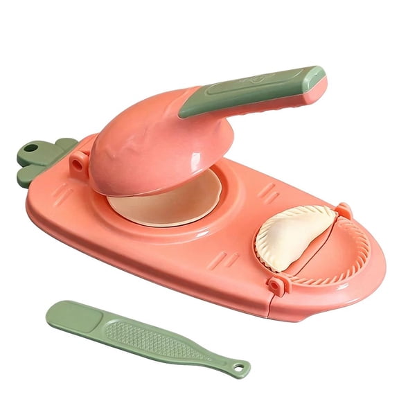2 in 1 Dumpling Maker, Baking Pastry Pressing Dumpling Wrappers Mould, Kitchen Dumpling Mould Maker Mould for Chinese Food, Ravioli, Pierogi, Hand Pie - Pink