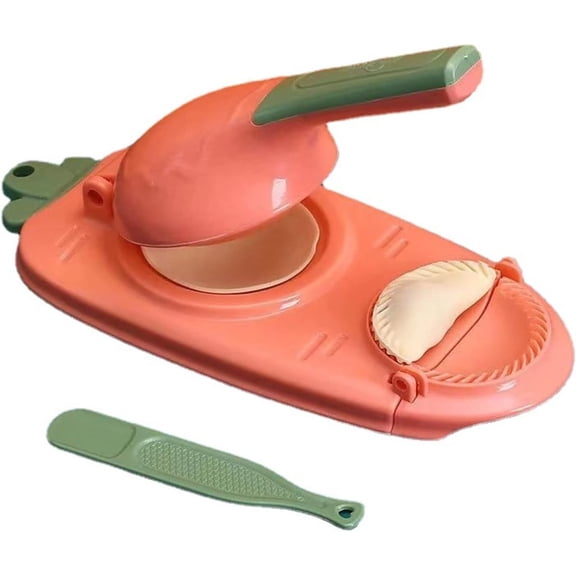 2 In 1 Dumpling Maker Press Kitchen Empanada Maker Press Mold Manual Pastry Dumpling Wrapper Machine for Chinese Food, Empanada, Ravioli, Pierogi, Hand Pie (Pink)