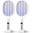 thumbnail image 1 of 2 in 1 Electric Bug Zapper, Mosquitoes Trap Lamp & Racket, USB Rechargeable Electric Fly Swatter for Home and Outdoor Powerful Grid 3-Layer Safety Mesh Safe to Touch, Pack of 2, 1 of 5