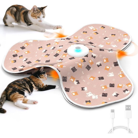 2 in 1 Electric Cat Wand Toy Interactive Cat Toys for Indoor Cats 360 Flying Bird Cat Toy, 2-Speed Fly Cat Chase Toy Automatic Cats Toys with Self ON/Off Suction Cup Electric Cat Teaser Wand