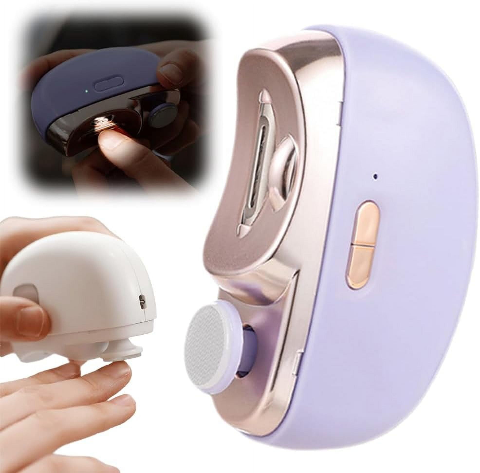 2 in 1 Electric Nail Clippers, 2026 New Electric Polishing Automatic Nail Clippers for Fingers and Toes with 2 Adjustable Speeds, Electric Nail Trimmer for Senior Adults