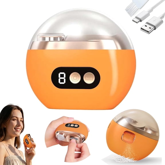 2 in 1 Electric Nail Clippers with Nail Scraps Storage LED Light, Trimming and Sanding in One, Low Noise 3 Speed Levels Rechargeable for Women Men Senior Kids Home Travel Gift for Festival (Orange)