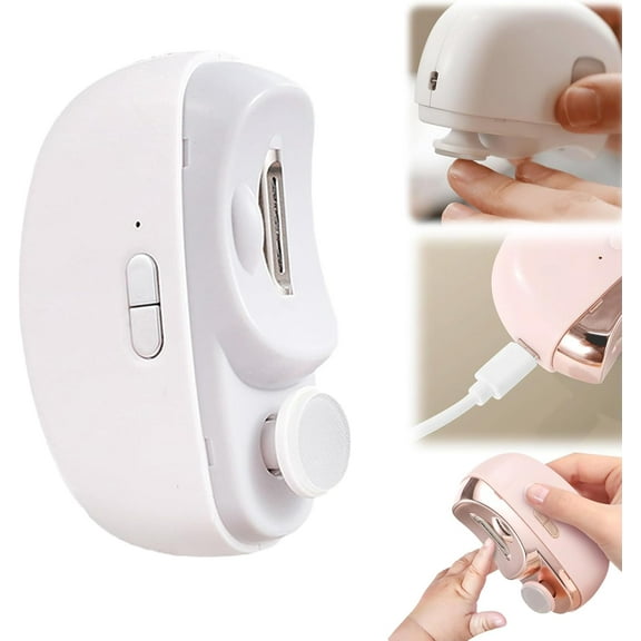 2 in 1 Electric Polishing Automatic Nail Clippers, Electric Toenail Clippers, 2025 New Electric Toe Nail Clippers for Seniors Adults Baby, Automatic Electric Nail Clippers Nail File with Light