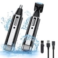 thumbnail image 1 of 2 in 1 Electric Shaver for Men Women, Rechargeable Razor Waterproof Painless Epilator Nose Hair Removal Remover Facial Body Bikini Eyebrow Beard Sideburn Mustache Trimmer Clipper Grooming Groom, 1 of 7
