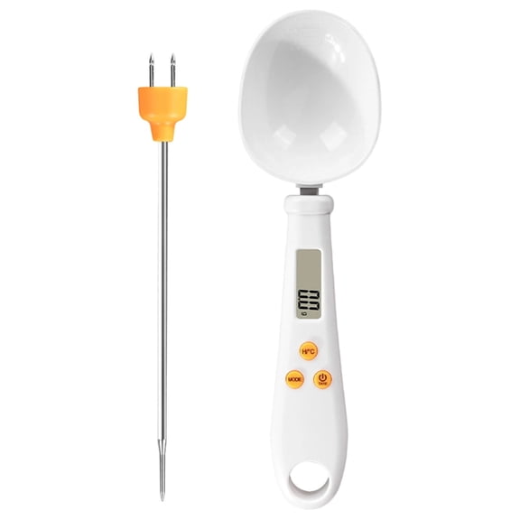 2 in 1 Electronic Kitchen Scale LCD Digital Measuring Food Flour Digital Spoon Scale Mini Kitchen Tool Forfood Thermometer Scale Measuring Tools 500g/0.1g