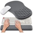 thumbnail image 1 of 2 in 1 Ergonomic Mouse Pad Wrist Support & Wrist Rest for Computer Keyboard Set, with Relieve Carpal Tunnel Pain Massage Bulge and Full Memory Gel Design (2In1 Set, Dark Gray), 1 of 6