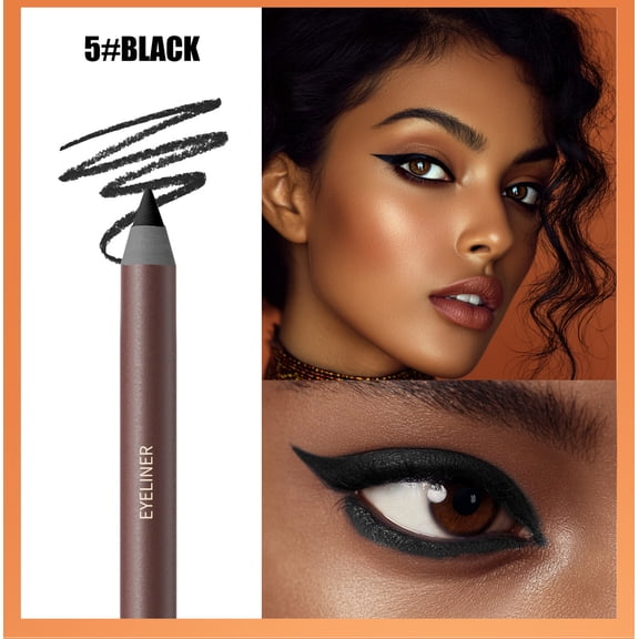 2 IN 1 Eyeliner Pencil, Waterproof Eyeliner Sharpenable Eye Pencil, Natural Matte Long Lasting Hypoallergenic Eyeliners Eye Makeup with Sharpener, No Smudging, Fading, Smooth and Easy to Color (#5)