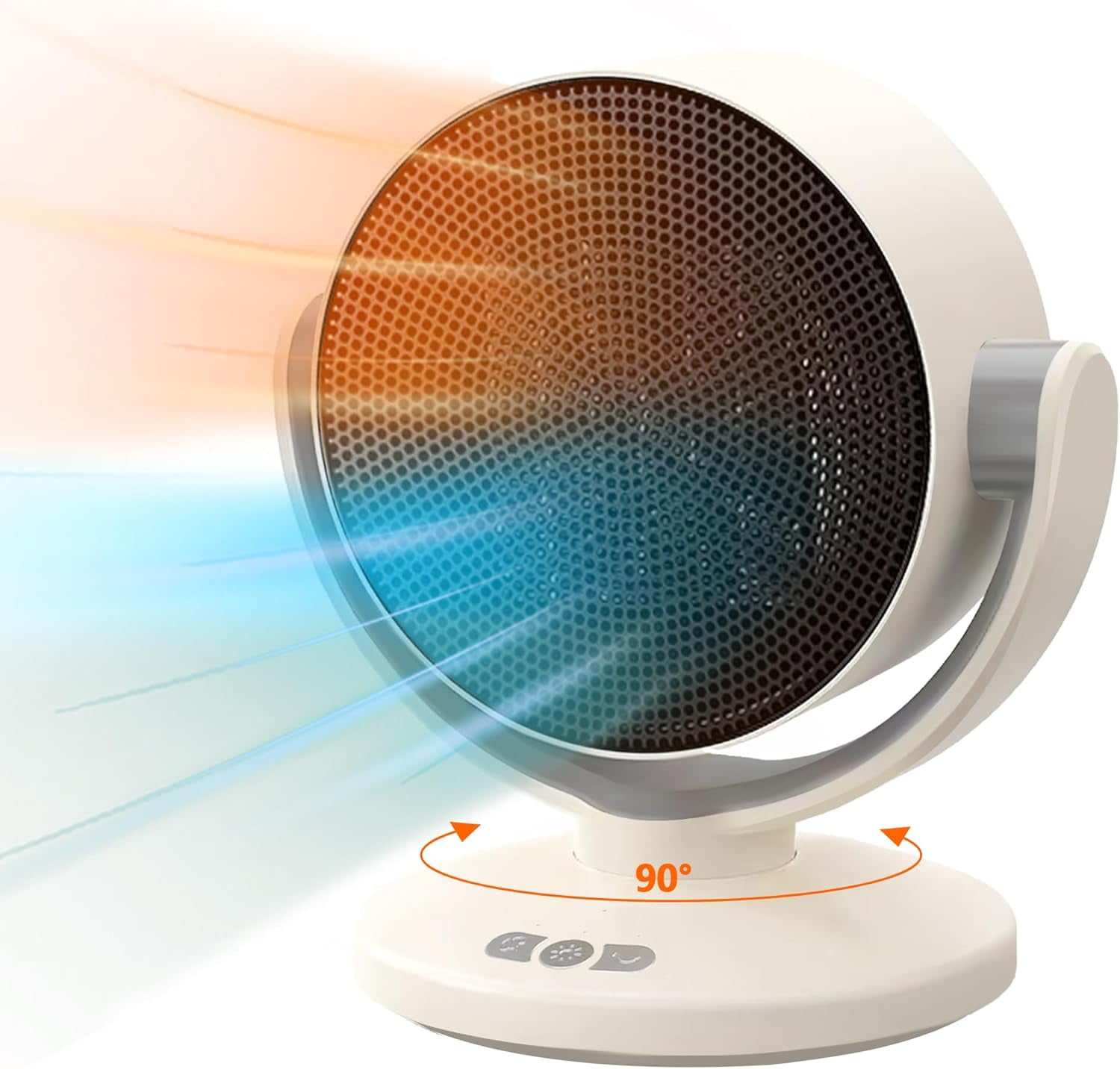 2 in 1 Fan and Heater Combo for Indoor Use, Oscillating Desktop Heater & Cooler for Home Office Desk, Electric Portable Ceramic Personal Heaters Small & Quiet, Tip-over & Overheat Protection