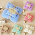 thumbnail image 1 of 2 In 1 Fleece Bath Towel and Soft Hand Towel Set Thick Absorbent for Bathroom Pool, Gym, Spa, and Hotel Use 55x27.5+29.5x13.8 Bath Towel and Face Towel Set, 1 of 3